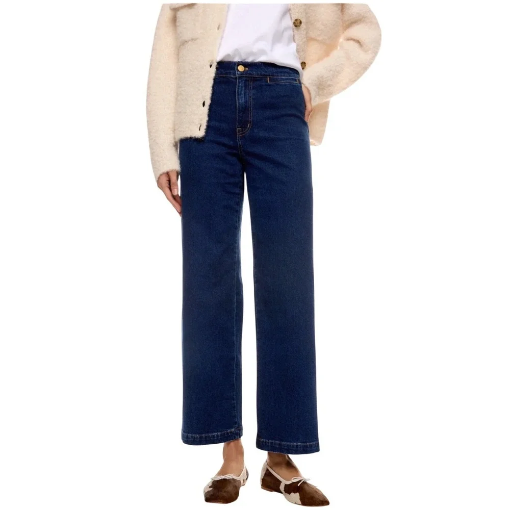 Madewell Women's Emmett Wide Leg Jeans Front Well Pockets High Rise Seam Leg 26 - Picture 1 of 14
